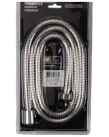 Fleksibel metalbruserslange i sølvfarve med gevindforbindelser i begge ender. Leveres i klar plastemballage. Velegnet til håndbrusere.