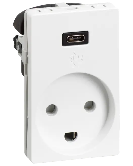 Fuga stikkontakt 1½ modul USB-C