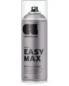 400 ml spraydåse Cosmos Lac Easy Max metallic sølv maling, satin finish. Høj vedhæftning, udendørs egnet, fløjlsagtig finish, klarlak kompatibel. Moderne design med gennemsigtigt låg.