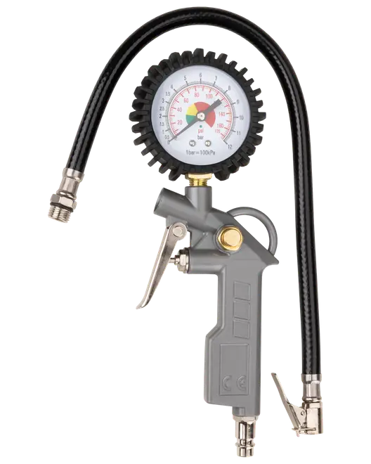Luftpåfyllare med manometer - grå