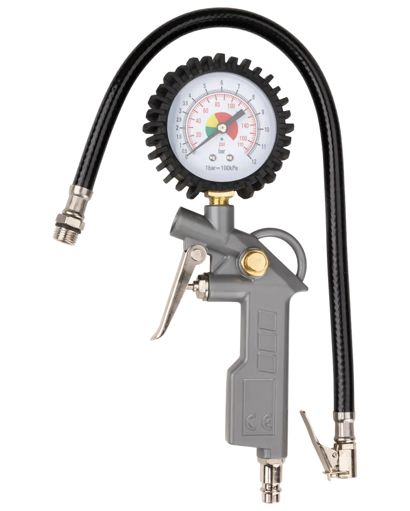 Luftpåfyllare med manometer - grå