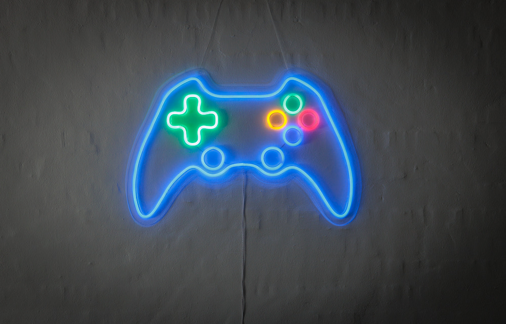 BRIGHT DESIGN Neonskilt gamepad H. 40 x B. 60 cm