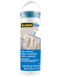ScotchBlue™ Afdækningsplast Refill med tape – 2,72 x 17 meter