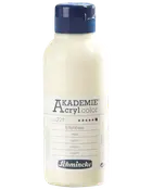 Schmincke Akademie Acryl color akrylfärg, elfenbensnyans, 250 ml plastflaska med blått skruvlock, passar konstnärer och hobbyanvändare, etiketterad på flera språk.