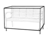 Bænkovertræk 80 x 80 x 160 cm - sort