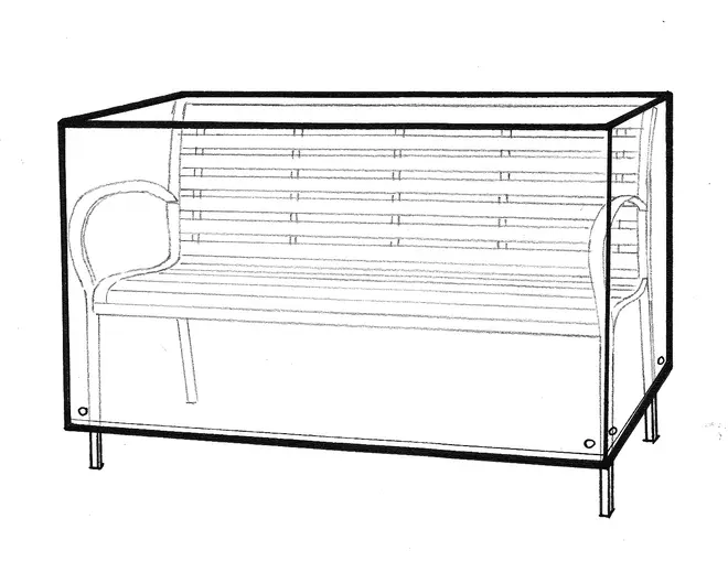 Bænkovertræk 80 x 80 x 160 cm - sort