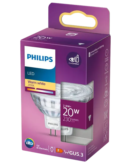 PHILIPS Stiftlampa 2,9W GU5,3 MR16