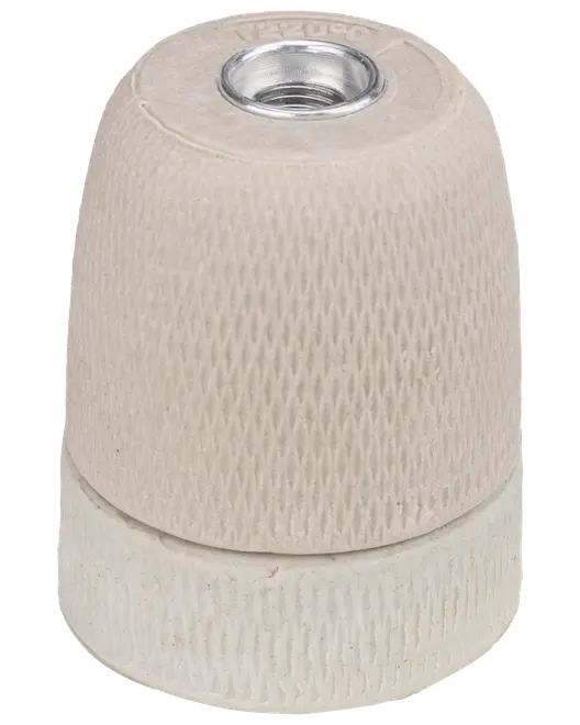 Porcelænsfatning E27 - råhvid