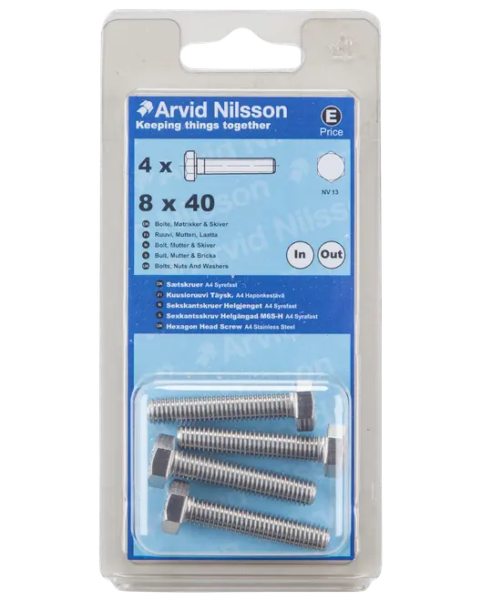 SEXKANTSSKRUV A4 M8X40 4 ST
