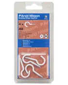 Skruekrog 40 mm hvid 4-pak