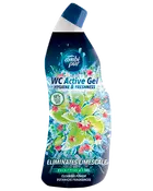 Ambi Pur WC Active Gel toiletrens i flaske med eukalyptus- og limeduft, hygienisk friskhed og kalkfjernende rengøringskraft.