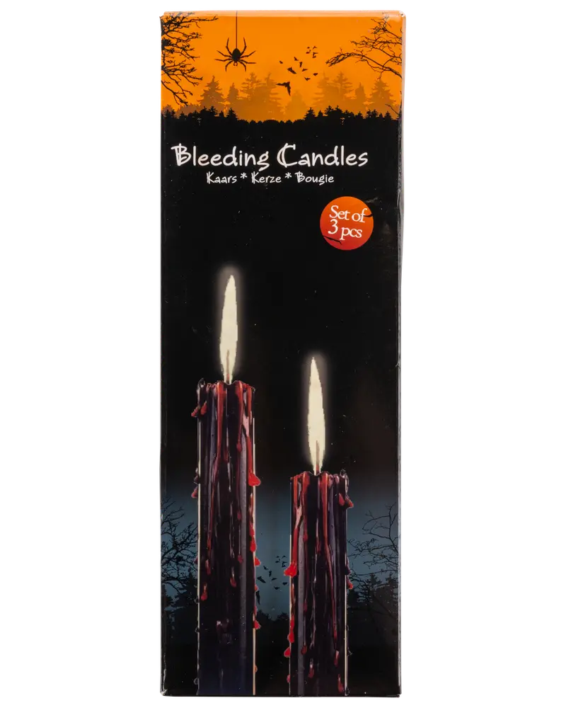 Halloweenljus svart/röd - 3-pack
