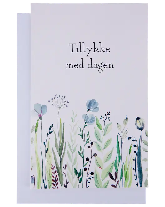 Kort med kuvert 11x17 cm - markblomst