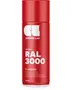 Blank rød spraymaling, 400 ml, mærket RAL 3000 Flame Red. Premium akrylmaling med højglans finish, hurtigtørrende formel og anti-dryp dyse for jævne resultater.