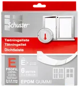 Tætningsliste 6 meter - E 4x10 mm