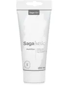 Sagacolor Sagabasic Multifiller, 200 mL tube. Hvid plastemballage med grå detaljer, skruelåg, egnet til større revner i vægge og lofter. Let at påføre.