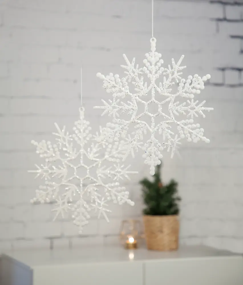 Snöflinga vit 29 cm 4 st