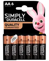 DURACELL Simply Batteri AA 6-pak