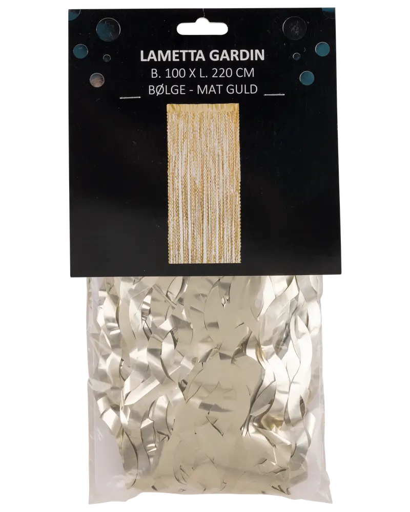 Glitterdraperi med vågor - guld