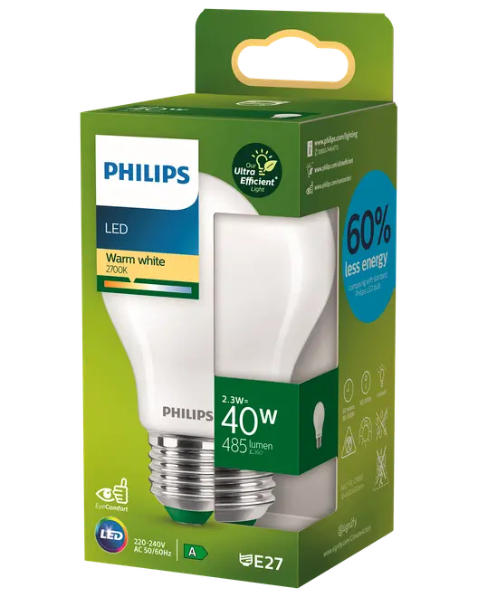 PHILIPS LED-normallampa 2,3W E27 A60