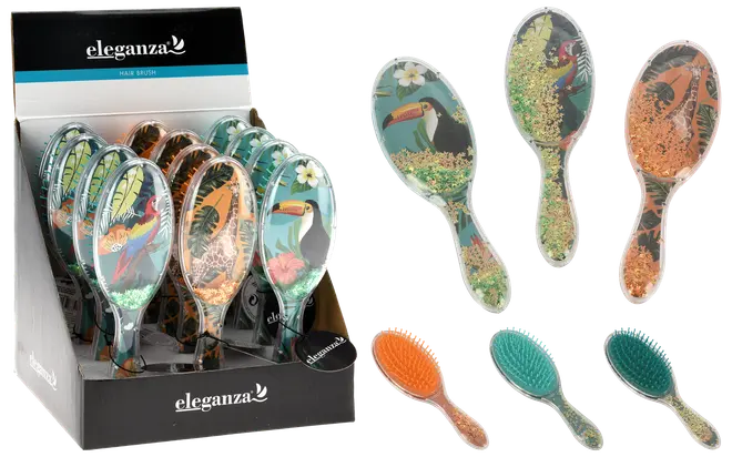 Hårborste med paljetter