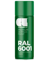 Cosmoslac premium akrylmaling spray, RAL 5018 turkisblå, 400ml dåse. Glat, blank finish til forskellige overflader. Nem aerosolpakning for jævn påføring.