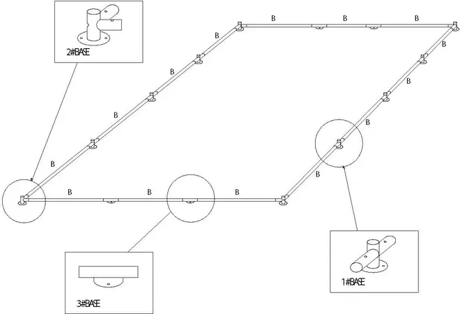 Rör B 1940 mm för basram