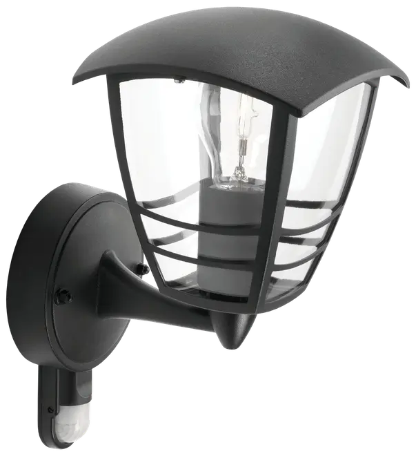 PHILIPS Væglampe Creek up med sensor E27 - sort