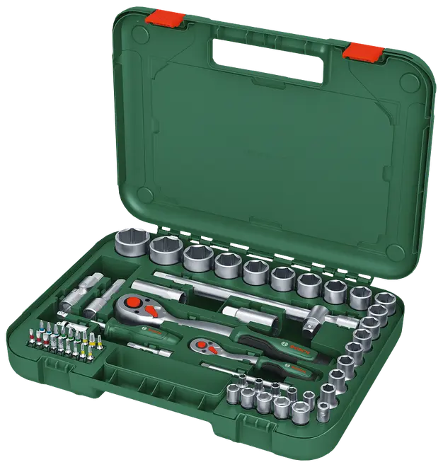 Spärrnyckelsats 1/4" och 1/2" 57 delar