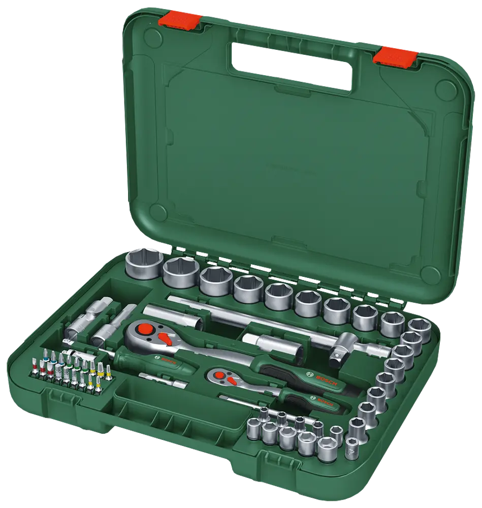 Spärrnyckelsats 1/4" och 1/2" 57 delar