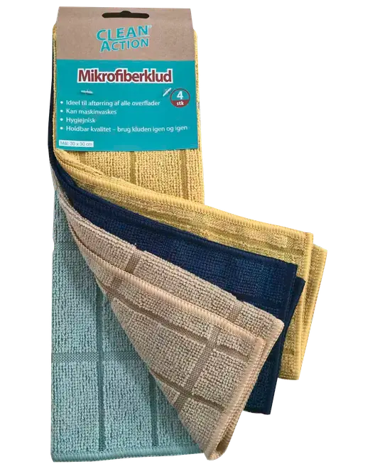 Mikrofiberklud 30x30 cm - 4 stk