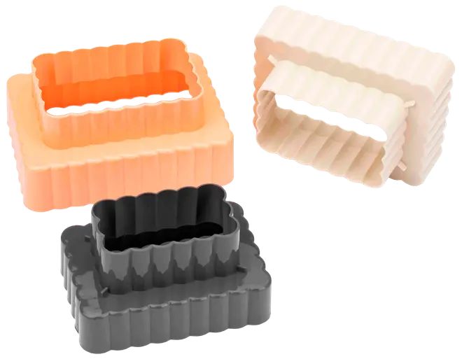 Udstiksform firkant 3-pak - assorterede farver 