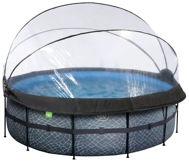 EXIT TOYS Pool Ø427x122cm med pumpe og skærm - Grå