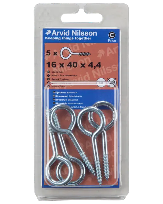 Øjeskrue Ø4,4 x 40 mm 5-pak