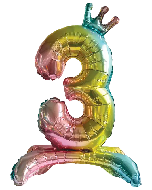 Folieballon Regnbue med krone 70 cm - Nr 3