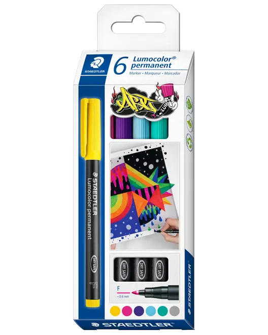 Staedtler Lumocolor permanent pen 6-pak