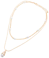 Halsband med pärlor - guld