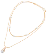 Halskæde med perler - guld