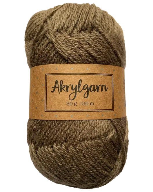 Akrylgarn 50 g - valnød