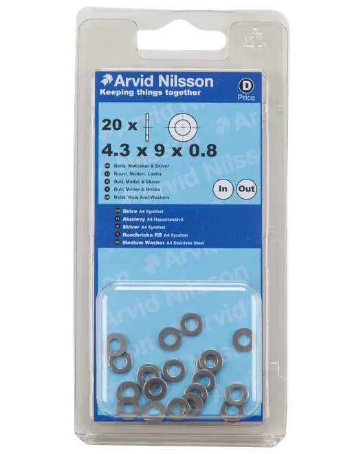 Bricka A4 för M4 20 st