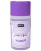 Sence neglelakfjerner uden acetone i lilla plastflaske. Hurtig og nem formel, egnet til naturlige og kunstige negle. Sikker skruelåg for opbevaring.