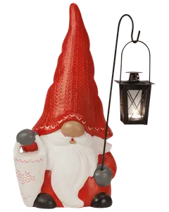 Keramiktomte med lykta 50 cm