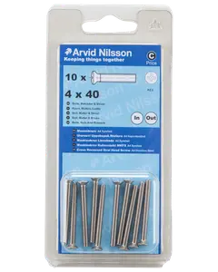 Arvid Nilsson Maskinskrue A4 LH M4 x 40 mm 10-pak