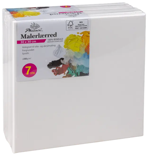 Målarduk på ram 30x30 cm 7 st