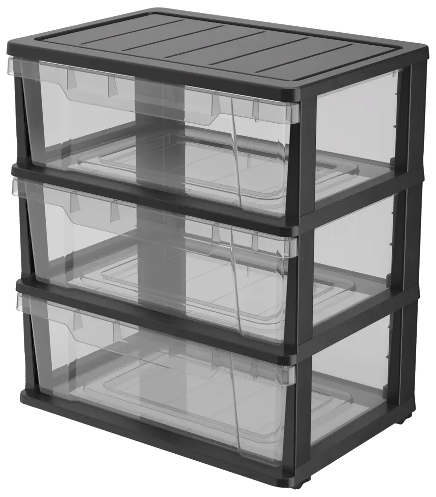 Skuffereol med 3 skuffer og hjul