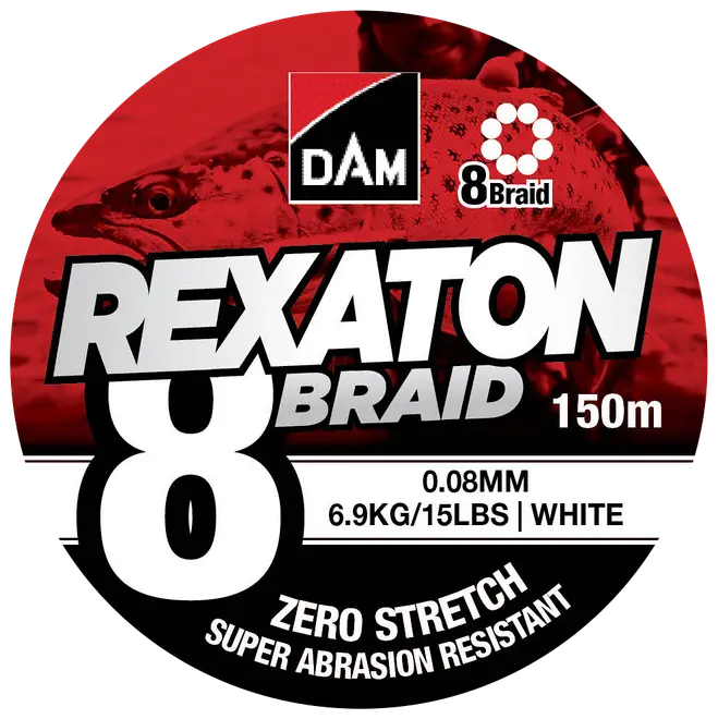 DAM Fletline 8 Braid 150 m 0,08 mm - hvid