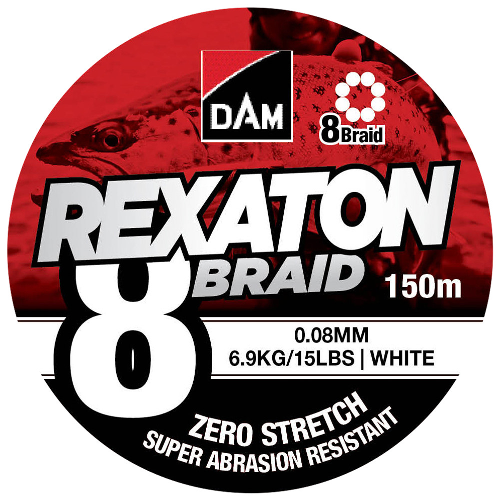 DAM Fletline 8 Braid 150 m 0,08 mm - hvid