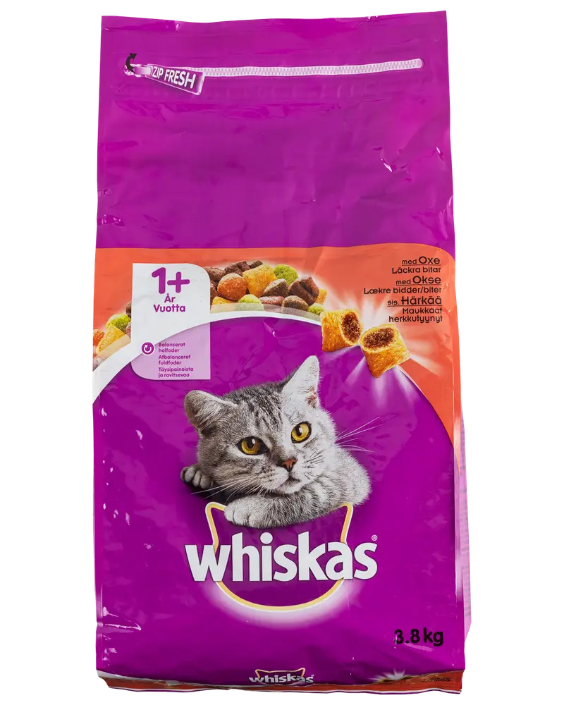 Whiskas Tørfoder 1 år+ med oksekød 3,8 kg