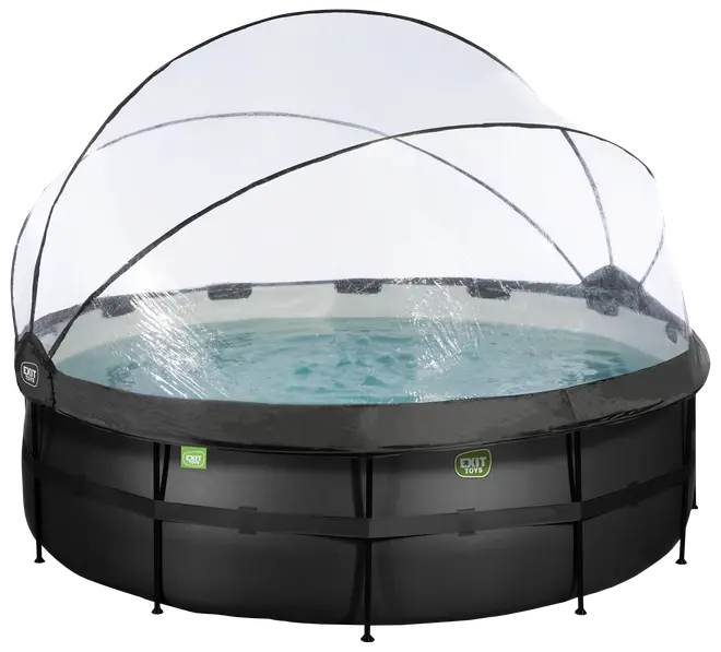 EXIT TOYS Pool Ø427x122cm med pumpe og skærm - Sort