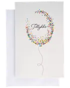 Kort med kuvert 11 x 17 cm - konfettiballon